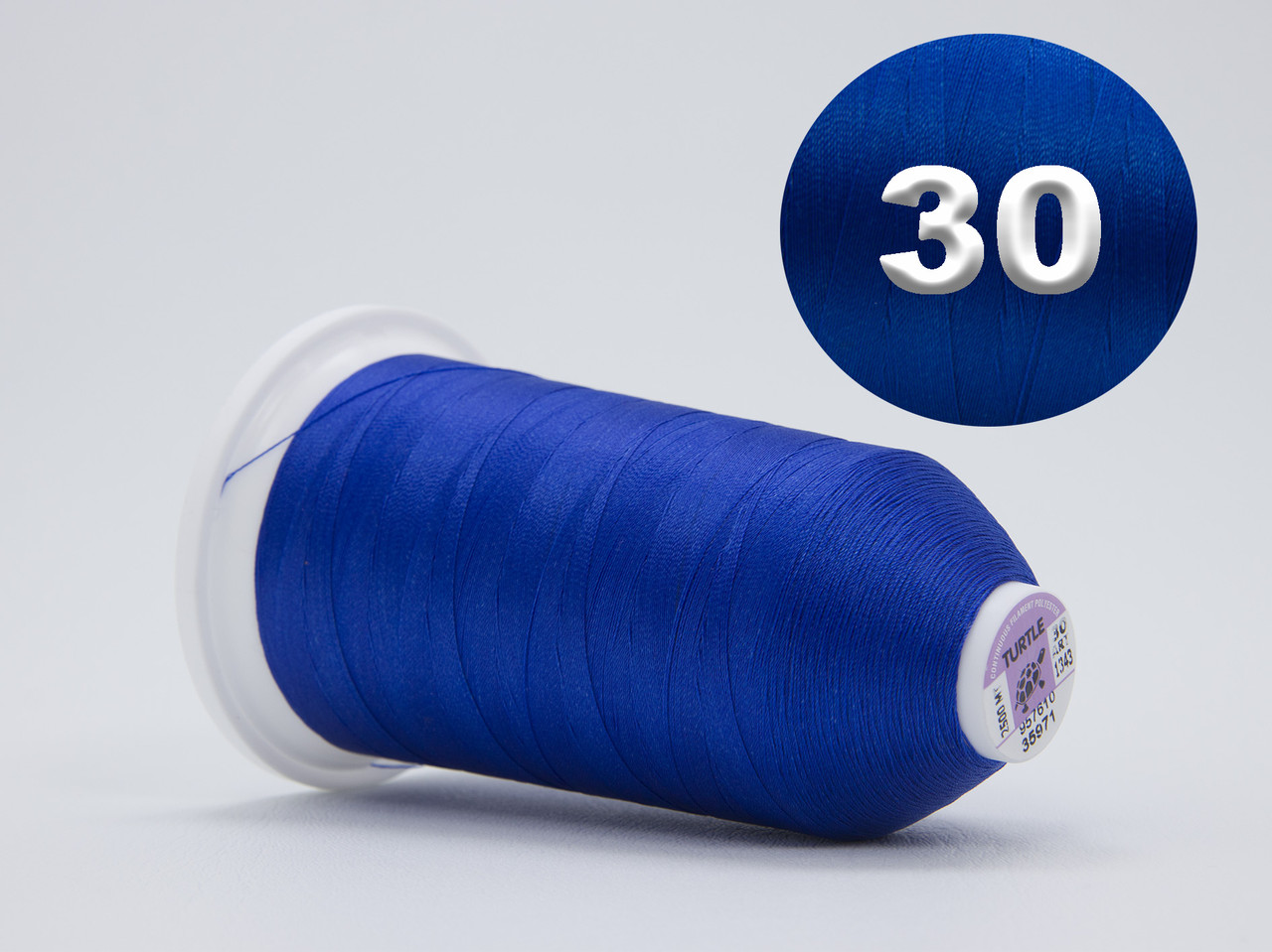 Нитка TURTLE 100% поліестер, товщина № 30, колір 35971 синій, довжина 2500м, Туреччина детальна фотка