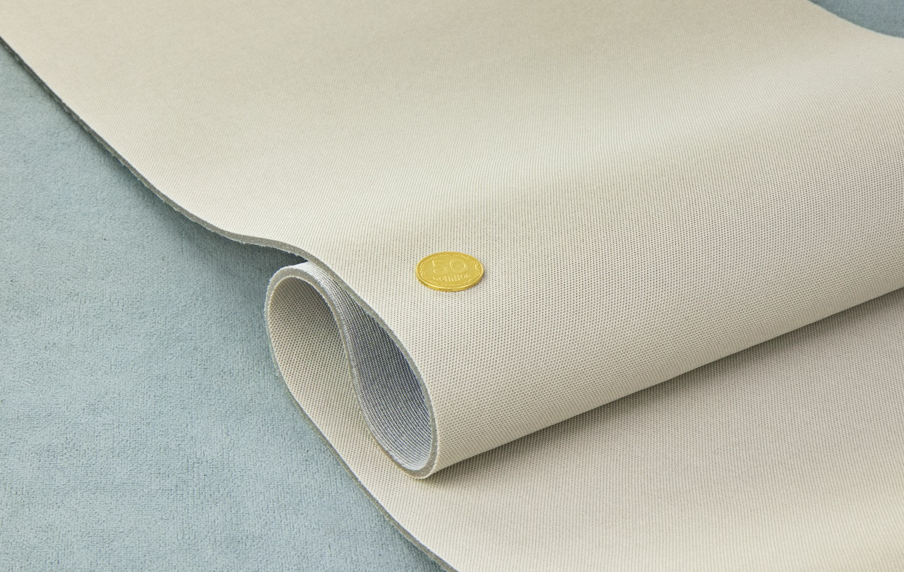 Автоткань потолочная Lacost D58, цвет светло-серый на поролоне, толщина 4мм, ширина 170см, Турция детальная фотка