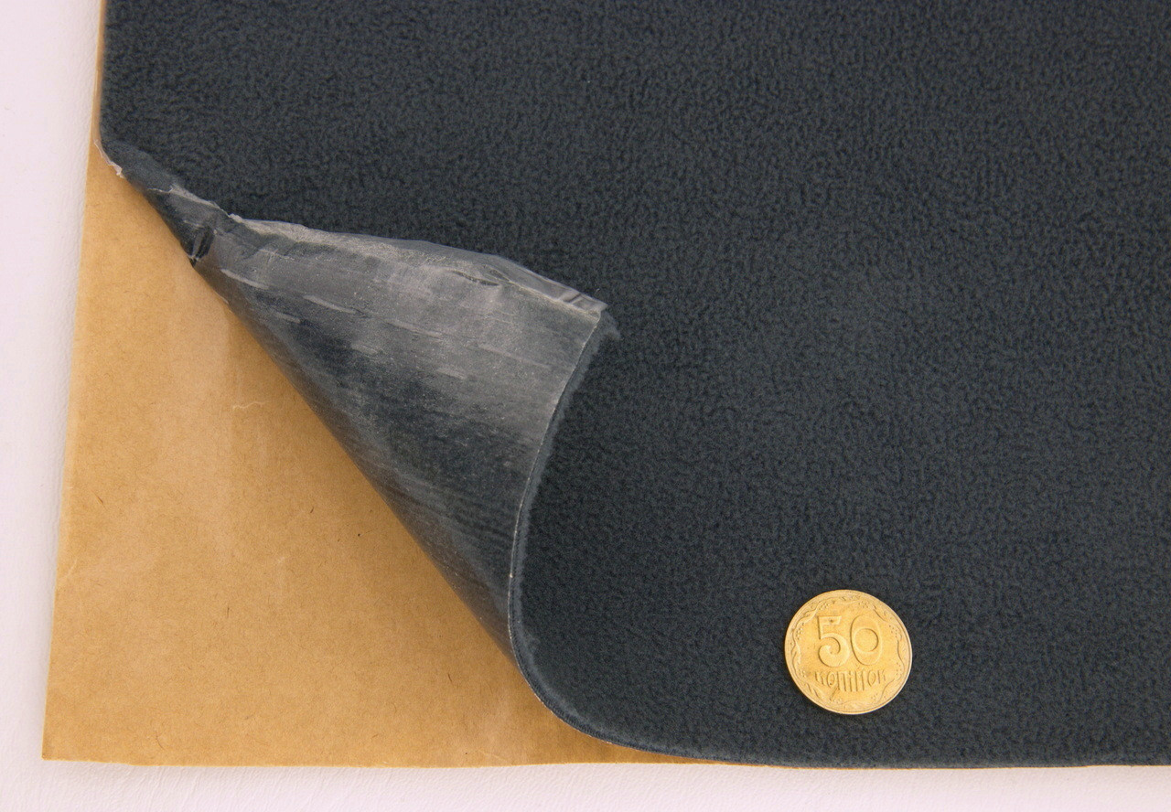 Карпет велюровий Lux темно-сірий для авто самоклейка, (лист), товщина 2,5 мм детальна фотка