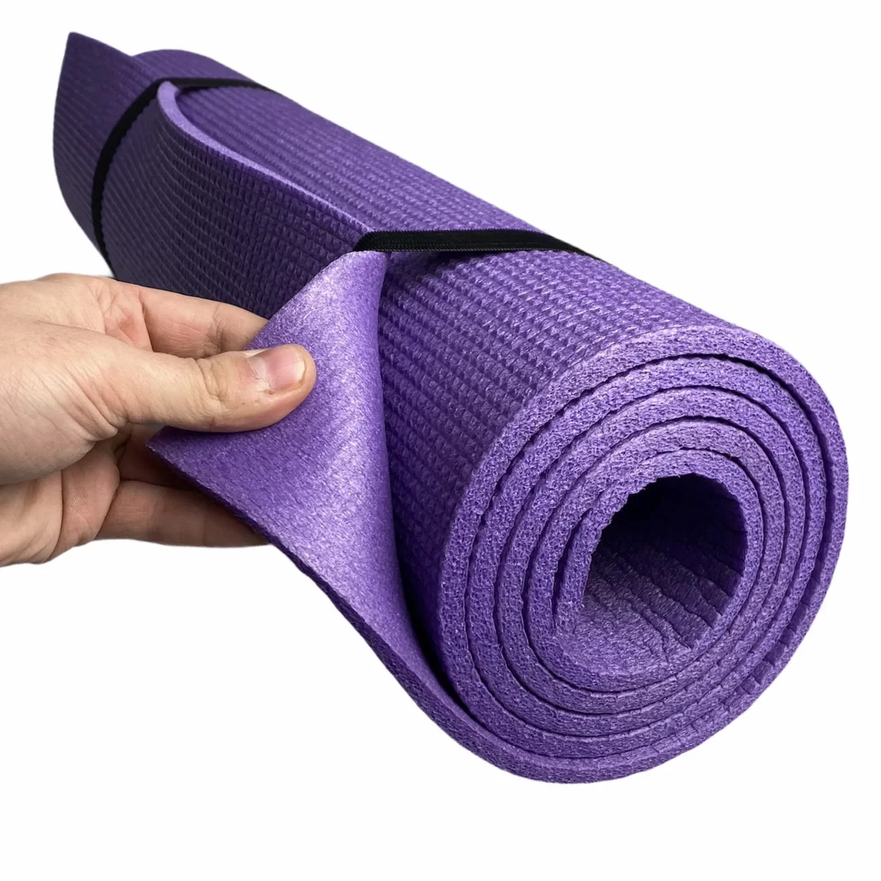 Коврик для йоги и гимнастики - (фиолетовый), размер 60x179см., толщина 8мм детальная фотка