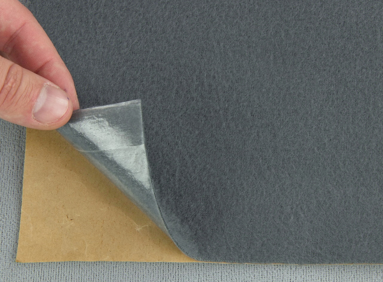 Карпет велюровий Lite темно-сірий для авто самоклейка, (лист), товщина 1мм, щільність 200г/м2 анонс фото