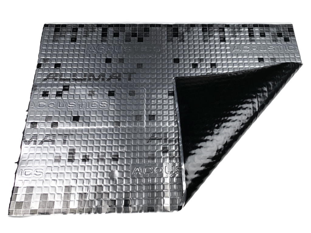 Виброизоляция Acoustics Alumat, 700x500мм, толщина 2.2мм (в 1-й упаковке 11 листов 3.85 м2) детальная фотка