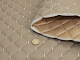Стеганый кожзам Maldive "Ромб кремовый" со светло бежевой ниткой, на поролоне 7мм, флизелине, ширина 1,35м Турция детальная фотка