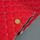 Стьобаний шкірозамінник "Ромб червоний" з бежевою ниткою, на поролоні 7мм, флізеліні, ширина 1,35м Туреччина детальна фотка