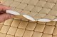 Стеганий шкірозамінник Maldive "Ромб кремовий" з коричневою ниткою, на поролоні 7мм, флізеліні, ширина 1,35м Туреччина детальна фотка