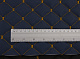 Стьобаний шкірозамінник "Ромб темно-синій" з темно-золотою, на поролоні 7мм, флізеліні, ширина 1,35м Туреччина детальна фотка