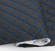 Стіганий шкірозамінник "Ромб чорний" з синьою ниткою, на поролоні 5мм, флізеліні, ширина 1,37м Туреччина детальна фотка
