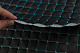 Кожзам стёганый черный «Ромб» (прошитый бирюзовой нитью) дублированный синтепоном и флизелином, ширина 1,35м детальная фотка