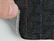 Тканина для сидінь автомобіля, колір чорний з кольоровими смужками, на поролоні (для центральної частини) детальна фотка