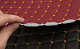 Стьобаний шкірозамінник Maldive "Ромб бордовий" з темно-золотою ниткою, на поролоні 8мм, флізеліні, ширина 1,35м Туреччина детальна фотка