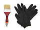 Набір: пензель 2,5" 63.5мм + рукавички розмір L(8-9) детальна фотка