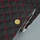 Стьобаний шкірозамінник "Ромб чорний" з червоною ниткою, на поролоні 7мм, флізеліні, ширина 1,35м Туреччина детальна фотка