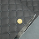 Кожзам стёганый темно-серый «Ромб» (прошитый серой нитью) дублированный синтепоном и флизелином, ширина 1,35м детальная фотка