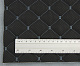 Прошитий шкірзам псевдо-перфорований "Ромб чорний" з сірою ниткою, на поролоні 7мм, ширина 1,35м., Туреччина детальна фотка