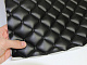 Екошкіра стьобана чорна «Ромб» (прошита чорною ниткою) основа поролон 8мм, ширина 135см детальна фотка