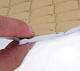 Стёганый кожзам "Ромб светло-бежевый" с бежевой ниткой, на поролоне 5мм, флизелине, ширина 1,37м Турция детальная фотка