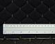 Велюр стеганый «Ромб черный» (прошитый тёмно-коричневой нитью) на поролоне 7мм и флизелине, ширина 135см детальная фотка