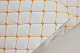 Кожзам стёганый белый «Ромб» (прошитый тёмно-золотой нитью) дублированный синтепоном и флизелином, ширина 1,35м детальная фотка