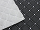 Стёганый кожзам "Ромб черный" с белой ниткой, на поролоне 7мм, ширина 1,35м Турция детальная фотка