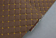 Стьобаний шкірзам Maldive "Ромб коричнево-бежевий" з золотою ниткою, на поролоні 7мм, ширина 1,35м Туреччина детальна фотка