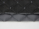 Кожзам стёганый темно-серый «Ромб» (прошитый темно-серой нитью) дублированный синтепоном и флизелином, ширина 1,35м детальная фотка