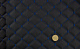 Стёганый кожзам Maldive "Ромб черный" с синей ниткой, на поролоне 7мм, флизелине, ширина 1,35м Турция детальная фотка