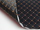 Велюр TRINITY стёганый черный «Ромб» (прошитый оранжевой нитью) поролон, синтепон и флизелин, ширина 1,35м детальная фотка