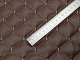 Кожзам стёганый коричневый «Ромб» (прошитый светло-коричневой нитью) дублированный синтепоном и флизелином, ширина 1,35м детальная фотка