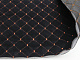 Велюр TRINITY стёганый черный «Ромб» (прошитый оранжевой нитью) поролон, синтепон и флизелин, ширина 1,35м детальная фотка