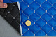 Шкірзам стьобаний синій «Ромб» (прошитий світло-сірою ниткою) дубльований синтепоном і флізеліном, ширина 135см детальна фотка