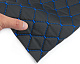 Стіганий шкірозамінник "Ромб чорний" з синьою ниткою, на поролоні 5мм, флізеліні, ширина 1,37м Туреччина детальна фотка