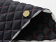 Велюр стеганый темно-серый «Ромб» (прошитый красной нитью) поролон 8мм, флизелин, ширина 1,35м детальная фотка