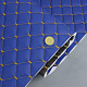 Стьобаний шкірозамінник Maldive "Ромб синій" з темно-золотою ниткою, на поролоні 7мм, флізеліні, ширина 1,35м Туреччина детальна фотка