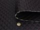 Кожзам стеганый черный «маленькой-ромб» прошитый красной нитью дублированный синтепоном и флизелином, ширина 1,35м детальная фотка