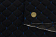 Велюр стеганый черный «Ромб» (прошитый синей нитью) на поролоне 7мм, подложка флизелин, ширина 1,35м детальная фотка