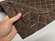 Велюр TRINITY «Ромб» стёганый коричневый (прошитый коричневой нитью) поролон, подкладка флизелин, ширина 1,35м детальная фотка