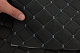 Прошитий шкірзам псевдо-перфорований "Ромб чорний" з сірою ниткою, на поролоні 7мм, ширина 1,35м., Туреччина детальна фотка