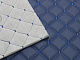 Стёганый кожзам "Ромб темно-синий" с синей ниткой, на поролоне 7мм, ширина 1,35м Турция детальная фотка