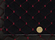 Велюр стьобаний «Ромб чорний» (прошитий червоною ниткою) на поролоні 7мм та флізеліні, ширина 135см детальна фотка