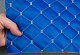 Кожзам стёганый синий «Ромб» (прошитый светло-серой нитью) дублированный синтепоном и флизелином, ширина 1,35м детальная фотка