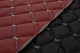 Стьобаний шкірозамінник "Ромб бордовий" зі світло-сірою ниткою, на поролоні 7мм, флізеліні, ширина 1,35м Туреччина детальна фотка