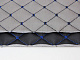 Кожзам стёганый черный «Ромб» (прошитый синей нитью) дублированный синтепоном и флизелином шир 1,35м детальная фотка