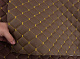 Стёганый кожзам Maldive "Ромб коричнево-бежевый" с золотою ниткой, на поролоне 7мм, ширина 1,35м Турция детальная фотка