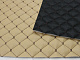 Кожзам стёганый бежевый «Ромб» (прошитый коричневой нитью) дублированный синтепоном и флизелином, ширина 1,35м детальная фотка