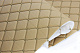 Стіганий шкірозамінник "Ромб світло-бежевий" з бежевою ниткою, на поролоні 5мм, флізеліні, ширина 1,37м Туреччина детальна фотка