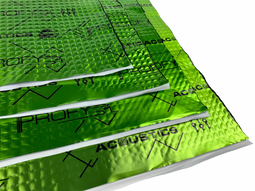 Виброизоляция Acoustics PROFY А2, 70x50 cм, толщина 2.2 мм (в 1-й упаковке 11 листов 4.12 м2) детальная фотка