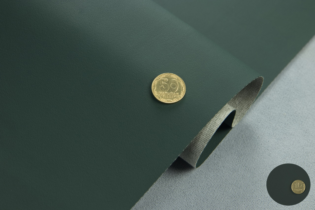 Автомобильный кожзам BENTLEY 1232 темно-зеленый, на тканевой основе, ширина 140см, Турция детальная фотка
