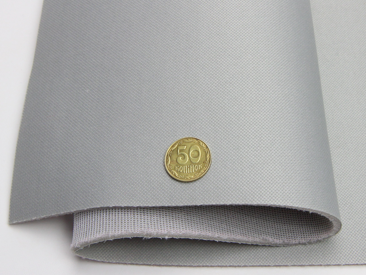 Ткань потолочная для авто, светло-серая (текстура) RASEL 65, на поролоне 4мм с сеткой, ширина 1.70м (Турция) детальная фотка