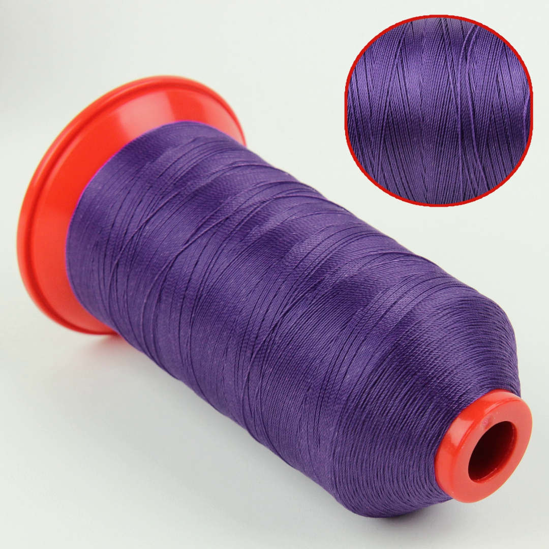 Нить POLYART(ПОЛИАРТ) N20 цвет 1691 фиолетовый, для пошив чехлов на автомобильные сидения и руль, 1500м детальная фотка