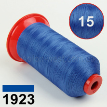 Нить POLYART(ПОЛИАРТ) N15 цвет 1923 синий, для пошив чехлов на автомобильные сидения и руль, 1000м анонс фото